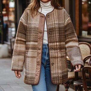 Aritzia Wilfred Free Plaid Wool Jacket